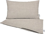 RSH DECOR: Sunbrella Pillow Covers Set of 2 | Covers Only - 20" x 12" | Outdoor Lumbar Pillow Covers Crafted with Sunbrella Performance Fabric | Cast Silver