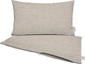RSH DECOR: Sunbrella Pillow Covers Set of 2 | Covers Only - 26" x 16" | Outdoor Lumbar Pillow Covers Crafted with Sunbrella Performance Fabric | Cast Silver