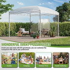 AMERLIFE 10×10×8.5 FT Pop-up Greenhouses for Outdoors Indoor with Adjustable Sturdy Frame, Portable Walk in Greenhouse with 2 Roll-up Zipper Doors, Windows and PE Cover, White