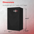 Heavy Duty Smoker Cover for Outdoor Griddle, 30 Inch – Waterproof, Weather Resistant, UV & Fade Resistant with Adjustable Straps – BBQ Cover for Flat Grill, Black