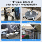 Pressure Cleaner 5000 PSI 2.8 GPM High Power Cleaners with 33ft Pressure Hose, 4 Nozzle and Foam Cannon, for Home, Cars, Fences, Patio (Blue)