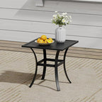 VICLLAX 3 Pieces Small Outdoor Furniture, 2 Patio Swivel Chairs and Small Square Outdoor Table for 2, Mixed Brown Chairs & Black