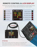 2000 Watt Inverter Pure Sine Wave DC 12V to 110V AC Power Inverters with 3 AC Charger Outlets, Car Inverter Solar Power Inverters for Vehicles Home with LCD Display and 2.4A USB Charging Ports