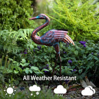 Natelf Garden Crane Statues for Outdoor Standing Patina Heron Decoy Yard Sculptures, Metal Bird Art Ornaments for Patio Lawn Pond Backyard Decorations