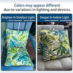 Outdoor Throw Pillow with Insert 18x18 Inch, Set of 2, Piping Edge Waterproof Fade Resistant Decorative Fluffy Pillows for Patio Furniture Chair Bench Couch Sofa - Green Palm Leaves