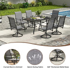 Soohow Outdoor Dining Chairs Set of 4, 360°Swivel Patio Dining Chair with Textilene Fabric, Outdoor Metal Armchair All Weather Resistant, Ergonomic Comfort, Perfect for Patio, Backyard, Balcony