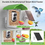 birdsnap® PAV- Smart Bird Feeder with Camera Solar Powered, 64GB Card & 2K HD Record Video Bird Camera Live with 5 DIY Add-ons, AI Identify Auto Capture, Ideal Gift for Birds Lover