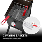 Creole Feast DF02B Outdoor Propane Deep Fryer with Baskets and Lid, 17 Qt. Oil Capacity & Real-Time Temperature Control, 54,000 BTUs Output for Frying Fish, Chicken Wings and French Fries, Black