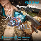SEESII Mini Chainsaw 6 inch,Cordless Chainsaw w/ 2x2000mAh Batteries,Oiler System & Replacement Chain,Handheld Electric Chain Saw w/Safety Lock,Battery Powered Chainsaw for Wood Tree Cutting, CH600+