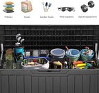 YITAHOME 80 Gallon Resin Deck Box, Weather Resistant Outdoor Storage Box, Lockable Indoor Outdoor Storage for Supplies and Essentials, Dark Gray