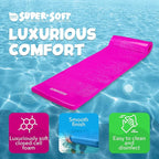 TRC Recreation Sunsation Vinyl Coated Foam Swimming Pool Float Mat Adult Lounger with Built-in Roll Pillow