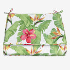 BrylaneHome Extra-Thick Seat Cushion - 23”L x 22”W x 5.5”H - Patio & Outdoor - Water, Stain & Fade Resistant - Hibiscus