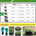 3-Pack 40 Gallon Thickened Plant Grow Bags Large (28x16 in) Heavy Duty Garden Bag Fabric Plant Pots for Potato,Tomato Planter,Herbs Veggies Planting,Flower Pots,Barrel Planter,Yard Waste Bag,Leaf Bags