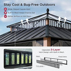 SUNJOY Kingston 12' x 12' Hardtop Gazebo with Galvanized Steel/Polycarbonate Double Roof, Curtain and Netting, Woodgrain Finish Aluminum Posts Permanent Pavilion Gazebo for Garden, Patio, Deck, Lawn