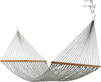 Original Pawleys Island Deluxe Green Oatmeal Heirloom Tweed DuraCord Rope Hammock – 13 ft. x 60 in., 2-Person, 450 lb Capacity, Oak Spreader Bar, Zinc-Plated Hardware, Handcrafted in The USA