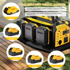 1000W Power Inverter for Dewalt 20V Battery,Compatible Battery Charger of 6 Ports Each 6A,20V to 110V Pure Sine Wave Inverter with 3 USB-A/Type-C/DC Port, Light,Cigarette Lighter Socket for Emergency
