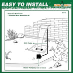 Waterfall Spillway, Clear Acrylic Pool Fountain w/Top Open Lip & Pipe Connector Kits for Outdoor/Indoor Decorative, 11.8'' Pool Water Feature for Garden Patio, Backyard Koi Pond Decor