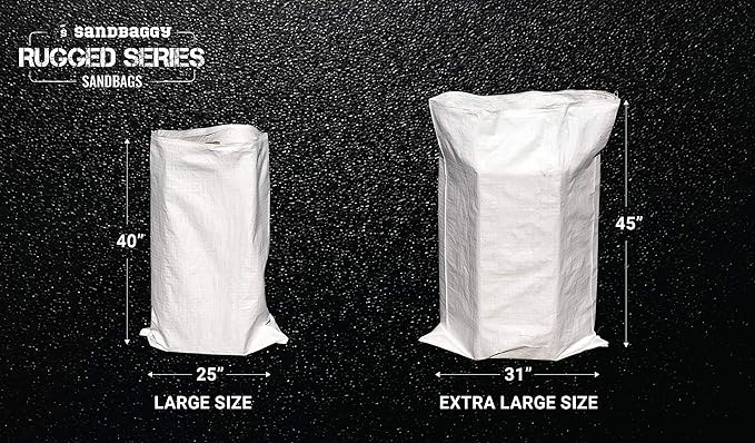 Sandbaggy Large Sandbags - Size: 31" x 45" - Thick Heavy Duty Contractor Bags, Heavy Duty Garbage Bags, Dumpster Bag, Construction Trash Bags, Contractor Bags 6 mil (2000)