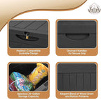 33 Gallon Outdoor Storage Box, Small Deck Box Waterproof, Lockable Secure Package Bin Delivery Box for Outside Front Porch, Patio Cushions Storage Box, Delivery Driver Snack Box for Porch, Black