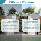 10x12 FT Outdoor Storage Shed with Floor Frame, Heavy Duty Metal Garden Tool Shed with Double Lockable Doors, Waterproof Backyard Utility Shed for Bikes, Lawn Mowers, Tools, Equipment