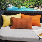 Kevin Textile Fall Outdoor Waterproof Throw Pillow Covers Pack of 2 Farmhouse Decorative Cushion Covers for Garden Patio Tent Balcony Bench Couch Sofa 20x20 Inch, Burnt Orange