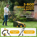 EVEAGE 16-Inch 15 Amp Electric Dethatcher & Scarifier, 2-in 1 Thatcher for Lawn with 5-Position Depth Adjustment, 14.5gal Collection Bag, Increases Lawn Health