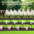 Mixc 50Ft 1/4" Drip Irrigation System,Garden Irrigation Kit with 12pcs Adjustable Copper Nozzles,Automatic Watering System for Outdoor,Raised Bed,Potted Plant,Lawn,Greenhouse Accessories for Yard
