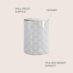 JONATHAN Y TBL1001A Fish Scale 17" Modern Ceramic Indoor/Outdoor Garden Stool, Coastal, Contemporary, Transitional, Side Table, Plant Stand, Spill-Proof, Living Room, Garden Room, Patio, White/Gold