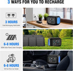 Portable Power Station 600W Power Bank 296Wh Solar Generator Lithium Battery Portable Generator Fast Charging with LED Light Battery Pack 9 Outputs Power Supply for Home Camping Emergency Backup
