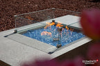 Elementi+ | Monte Carlo Gas Fire Pit Cast Concrete 60" Rectangular Fire Table, Outdoor Fire Pit Electronic Ignition | Canvas Cover, Fire Glass and Burner Lid Included | Light Gray | Natural Gas