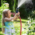 Solution4Patio Short Lead-in Red Garden Hose 5/8 in. x 10 ft. -Kink Free, No Leaking, Male/Female Fittings -Heavy Duty Durable Flexible Lightweight Water Pipe -Brass Aluminum Ends for Household & Yard