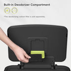 EKO Hudson Matte Stainless Steel 75 Liter/20 Gallon Large Kitchen Trash Can, Tall Step Garbage Can with Rear Bag Storage Compartment (Matte Black)