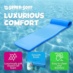 TRC Recreation Sunsation Vinyl Coated Foam Swimming Pool Float Mat Adult Lounger with Built-in Roll Pillow
