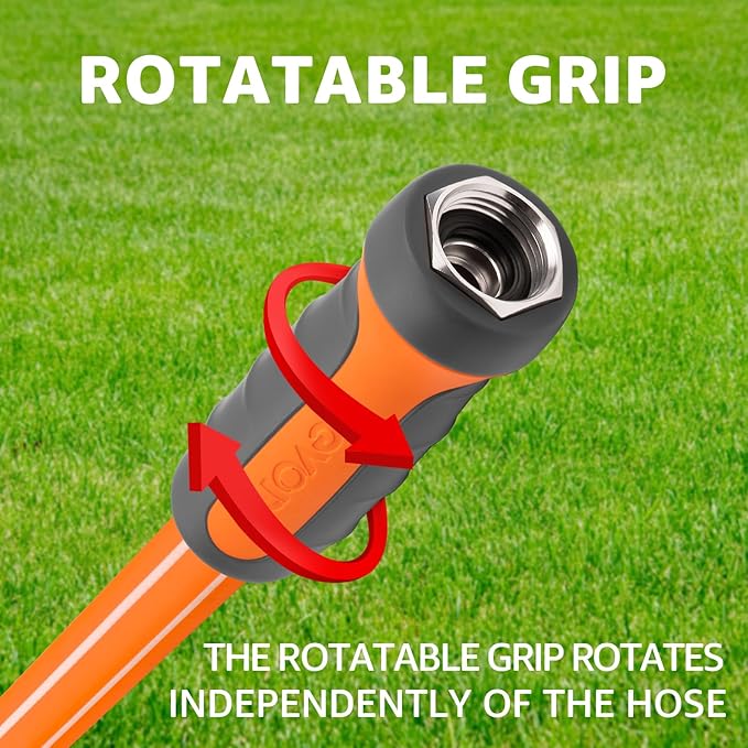 Fevone Garden Leader Hose 3 ft., Lightweight Hybrid Water Hose, Flexible and Durable, Leak-Free Connections