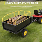 GarveeLife Lawn Mower Trailer ATV Dump Cart Tow Behind, 750 Lb Utility Garden Cart, 17 Cu.Ft, Heavy Duty Steel Garden Utility Trailer with Removable Sides for Atvs, Utvs Lawn Garden Tractors