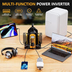 350W Power Inverter for Dewalt 20V 60V Battery, 2-Port Battery Converts 20V DC to 120V AC Inverter with LED Light, 3 USB-A, 1 USB-C, DC and AC Outlet, Portable Power Station for Outdoor Use(Tool Only)
