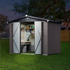 8x6 FT Outdoor Storage Shed,Metal Tool Sheds,Waterproof Outside Storage Shed,Large Storage Building with Lockable Door