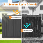 180 Gallon Outdoor Storage Box, Waterproof Deck Box with Handles and Lockable Lid, Resin Patio Storage Box with Hydraulic Rods for Garden Tools, Cushions, Black