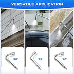 Pressure Washer Extension Wand, 120" Stainless Steel Lance with 30°/90°/120° Curved Rods, 5 Nozzle Tips, 1/4" Quick Connect, 4000 PSI for Gutter, Roof, and Siding Cleaning