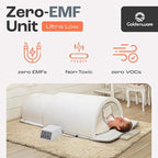 Golden Wave Far Infrared Sauna Dome, with 360° Body Coverage, Professional Home Spa Zero-EMF Unit with Therapeutic Stones, Single Person Use, White