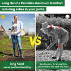 Hoe, Gardening Tool, Weed Tool, Long Soil Tiller Cultivator, Heavy Duty Metal Weeder for Flower Beds, Patio, Garden Loosening Soil Weeding Digging