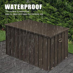 Domi Outdoor Deck Box 100 Gallon, Waterproof Lockable Steel Outdoor Storage Container for Outside Cushions, Garden Tools and Pools Equipment (Dark Brown)