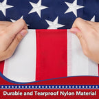 American Flag 2x3 Outdoor Sleeve, Sleeves for Flags, New 420D Polyester, Heavy Duty Durable Tear-Proof, Embroidered Stars, Sewn Stripes, UV Protection, Sleeved American Flag (Pole NOT Included)