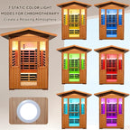 Outdoor Sauna 2 Person Sauna Outdoor Infrared Sauna 2-Person for Home 1800w Outdoor Saunas for Home Canadian Hemlock and Red Cedar Wood Sauna Outdoor Two Person Far Infrared Sauna Low EMF for Backyard