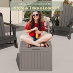 Outdoor Storage Box, Resin Deck Boxes Indoor and outdoor, Waterproof Storage Box Lockable Lid (Grey, 50 Gallon)