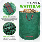 Gardenpal 3 Pack 132 Gallon Reusable Yard Waste Bag, Heavy Duty, Upright Lawn Bags with 4 Reinforced Handles (132 Gallon/3 Pack)