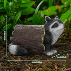 Garden 10.2" Raccoon Statue, Cute Outdoor Raccoon Decor, Resin Realistic Figurine, Animal Themed Garden Accent Art, Landscape Accent Gift Sculpture for Yard Patio Lawn Art