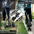 Cordless Weed Wacker Eater Battery Powered, 21V Lightweight Electric Weed Trimmer with 2 Battery Operated & Charger& Wheels & Shears, No-String Grass Trimmer/Brush Cutter/Lawn Edger for Yard Garden