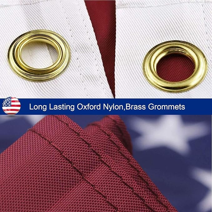 2.5X4 American Flag for Outside, Best Embroidered Stars And Sewn Stripes, 210D Heavy Duty Polyester, Suitable For Outdoor High Winds Areas (American flag 2.5x4 FT)