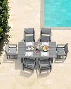 SERWALL Textilene Outdoor Dining Chair Set of 2, HDPE Frame with Textile Chair Seat, Holds up to 300 LBS, All Weather Resistant Chairs for Lawn, Garden, Yard and Poolside, Gray, Grey